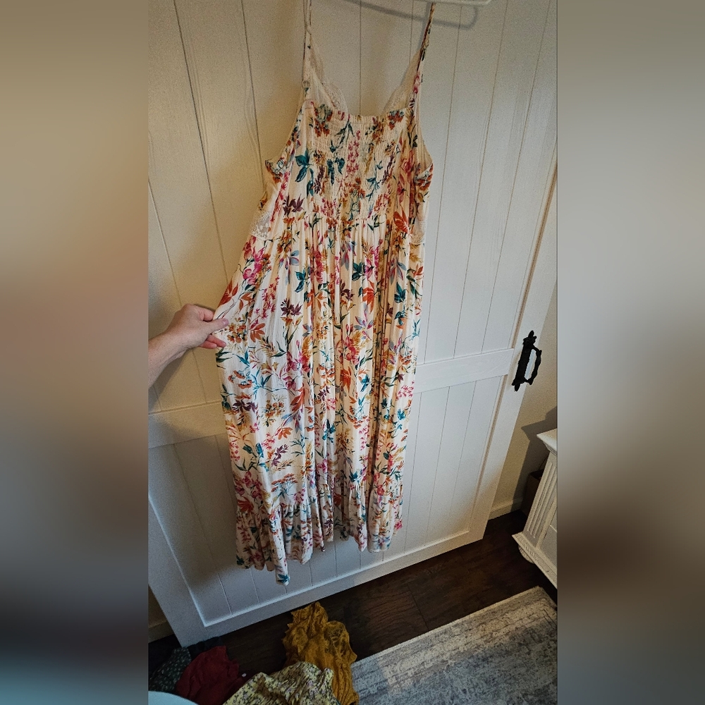 Torrid floral gauze maxi dress